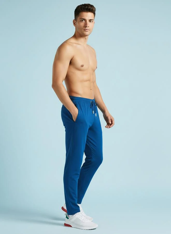 Clans&Hans Men Blue Regular Fit Solid Track Pants